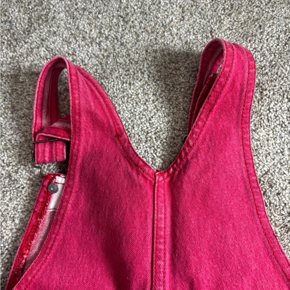 Vintage Guess Toddler Pink Red Overalls 3 years Gender Neutral - Picture 4 of 7